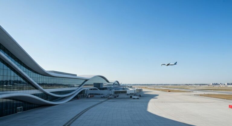 Architectural exterior of JFK's new Terminal One, symbolizing enhanced international travel.