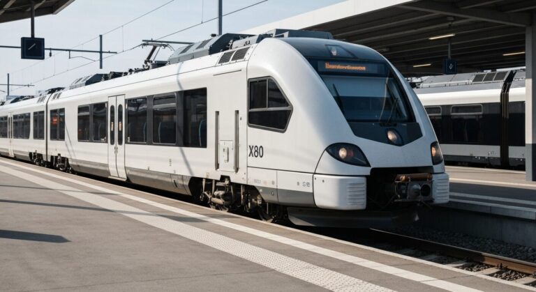 New Västtrafik X80 regional train at a modern station platform