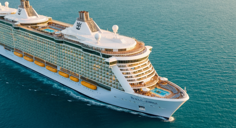 Royal Caribbean's Harmony of the Seas sailing on clear water after its extensive dry dock renovation